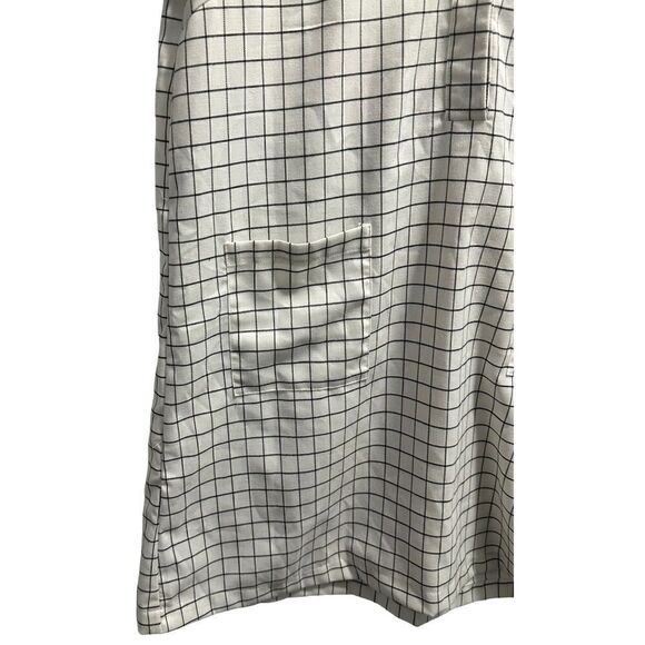 Women’s Black & White Abstract Window Pane Shift Dress with front Pockets Size M - Picture 3 of 5